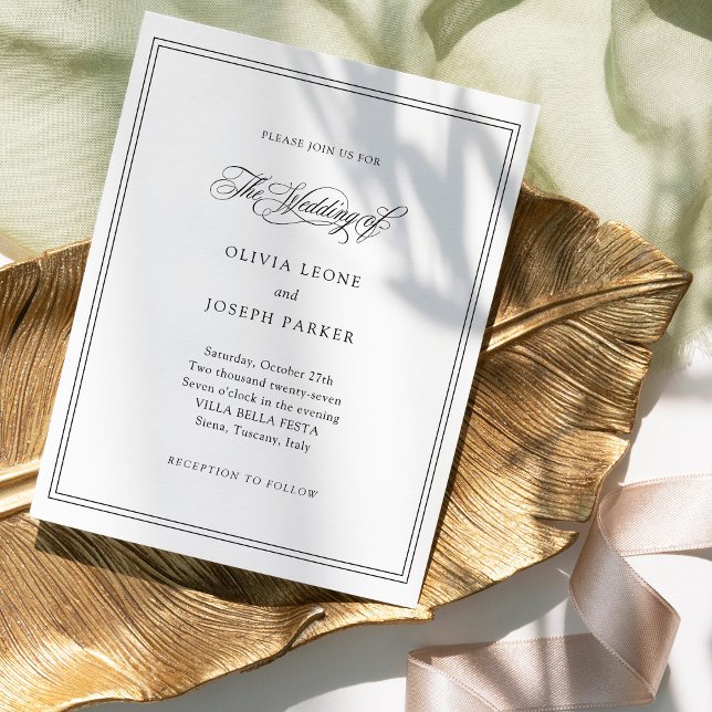 Budget Black and White Elegance Wedding Invitation (Creator Uploaded)