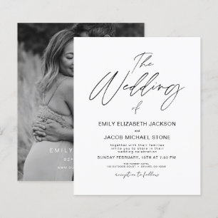 Budget Black and White Photo Wedding Invitation