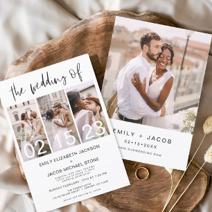 Budget Black and White Photo Wedding Invitation