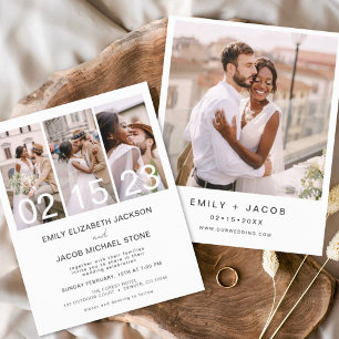 Budget Black and White Photo Wedding Invitation