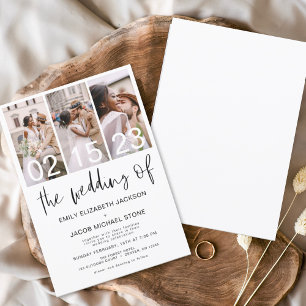 Budget Black and White Photo Wedding Invitation