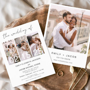 Budget Black and White Photo Wedding Invitation