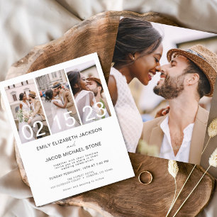 Budget Black and White Photo Wedding Invitation