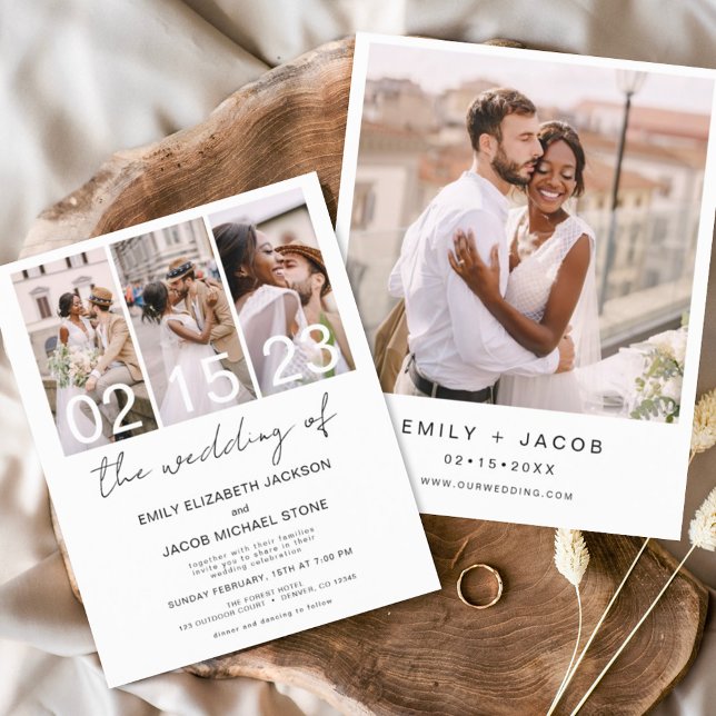 Budget Black and White Photo Wedding Invitation (Creator Uploaded)