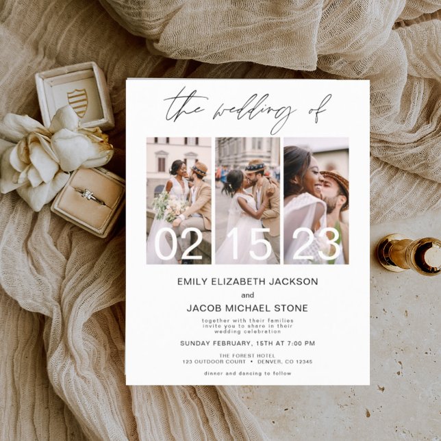 Budget Black and White Photo Wedding Invitation (Creator Uploaded)