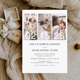 Budget Black and White Photo Wedding Invitation Flyer