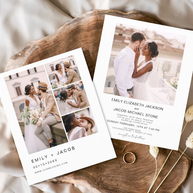 Budget Black and White Photo Wedding Invitation Flyer (Creator Uploaded)