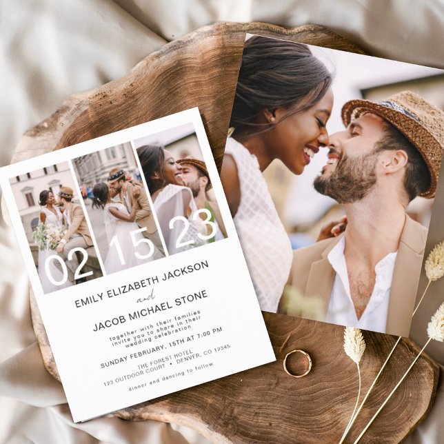 Budget Black and White Photo Wedding Invitation Flyer (Creator Uploaded)
