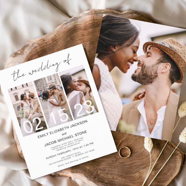 Budget Black and White Photo Wedding Invitation Flyer (Creator Uploaded)
