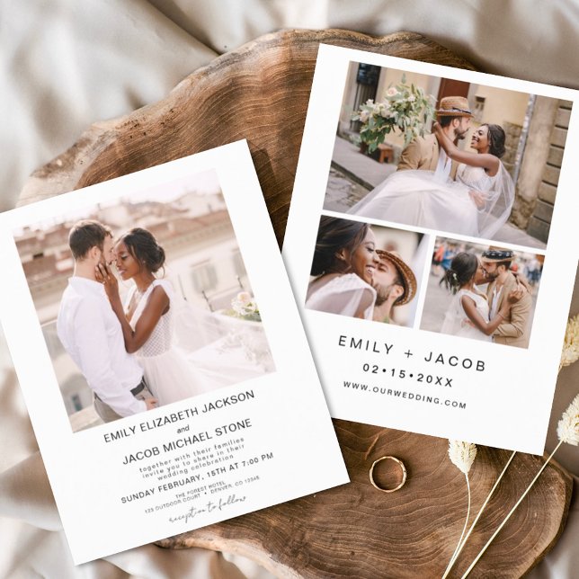 Budget Black and White Photo Wedding Invitation Flyer (Creator Uploaded)