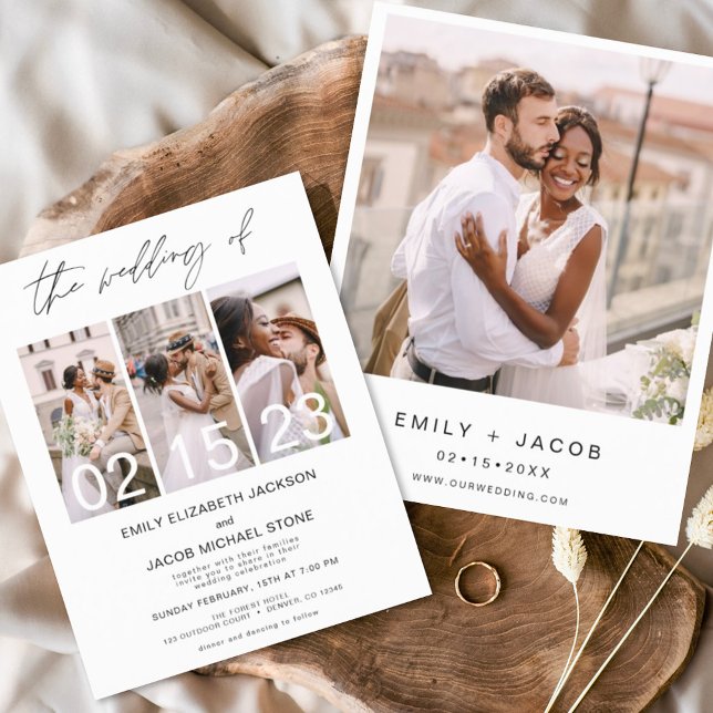 Budget Black and White Photo Wedding Invitation Flyer (Creator Uploaded)
