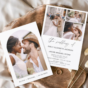 Budget Black and White Photo Wedding Invitation Flyer