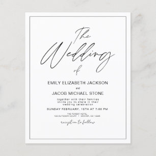 Budget Black and White Photo Wedding Invitation Flyer