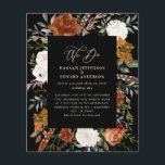 Budget black botanical wedding details invite flyer<br><div class="desc">Budget rustic watercolor floral wedding invite and details card. With beautiful rust,  terracotta,  blush pink,  black and sage green pampas grass eucalyptus watercolor details. This modern wedding invite is sure to set the style for your big day.</div>