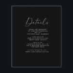 Budget Black Details Card |<br><div class="desc">This minimal reception insert card is perfect for an elegant wedding. The design features a simple minimalist style. Personalize this detail enclosure card with your reception information and include your wedding website address too! BUDGET PAPER IS THIN! ***UPGRADE FOR A THICKER PAPER. NO ENVELOPES INCLUDED.*** FOR CARD STOCK, OR THICKER...</div>