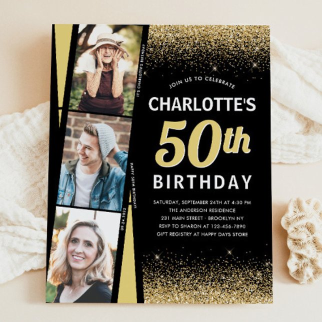 Budget Black Gold 3 Photo Film Glitter Birthday (Creator Uploaded)