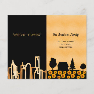 Budget black gold city country moving announcement