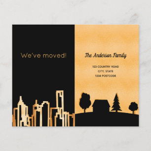 Budget black gold city country moving announcement