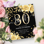Budget Black Gold Floral Glitter 30th Birthday  Flyer<br><div class="desc">Elegant Glam Gold Black Floral Glitter 30th Birthday Script invitation template featuring flower arrangement,  glitter confetti and modern typography script.</div>