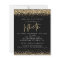 Budget Black Gold Glitter 50th Party Invitation