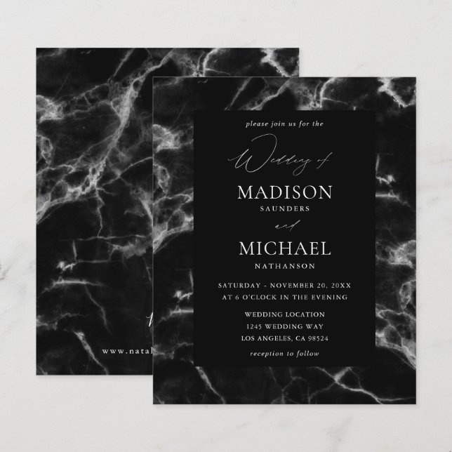 Budget Black Marble Wedding 2 (Front/Back)
