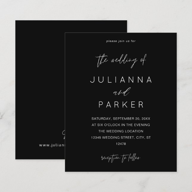 Budget Black MOD Calligraphy Wedding (Front/Back)
