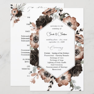 Budget Black &NaturalFloral Boho Wedding Program M