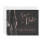 Budget Black Rose Gold Agate Dark Save the Date