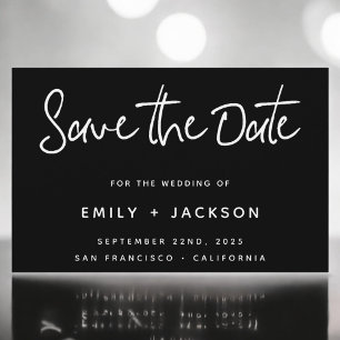 Budget Black Script Simple Elegant Save the Date