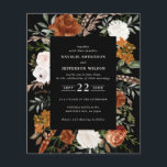 Budget black terracotta floral rustic elegant flyer<br><div class="desc">Budget rustic watercolor floral wedding invite. With beautiful rust,  terracotta,  blush pink,  black and sage green pampas grass eucalyptus watercolor details. This modern wedding invite is sure to set the style for your big day.</div>