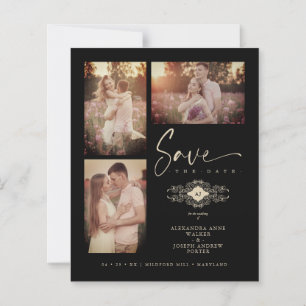 Budget Black Trendy Lace Wedding 3 Photos Collage