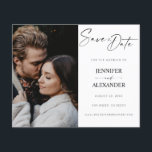 Budget Black & Whi Calligraphy Photo Save the Date Flyer<br><div class="desc">No envelopes, flyer version. Save money on formal invitations with this flyer invitation. Get your guests ready for the amazing wedding reception with your Black & White Calligraphy Photo Wedding invitation. Want this design on a card stock thicker paper? Check out our Photo Calligraphy Wedding collection for cards and more...</div>