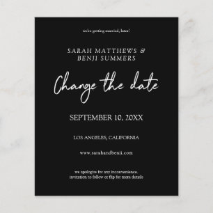 Budget Black & White -Black Change the Date Flyer