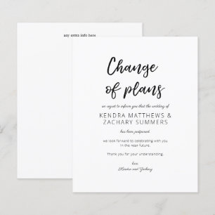 Budget Black & White Change of Plans