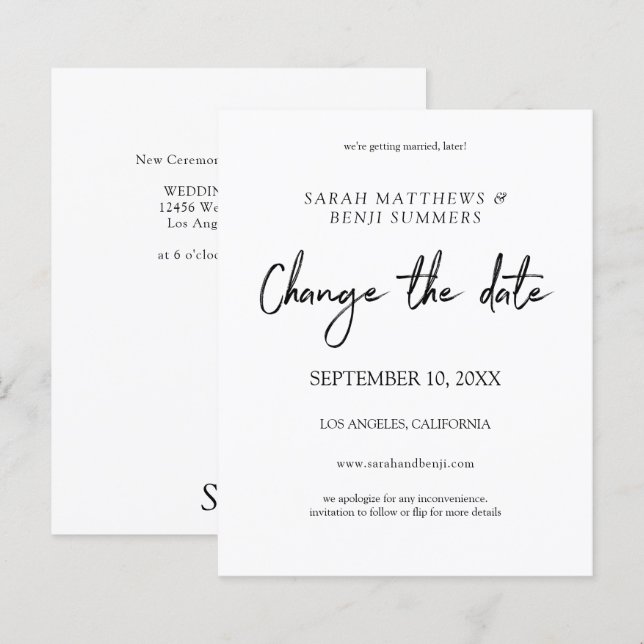 Budget Black & White Change the Date (Front/Back)