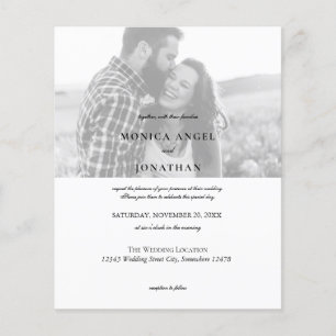 Budget Black White Horizontal Photo Wedding Flyer