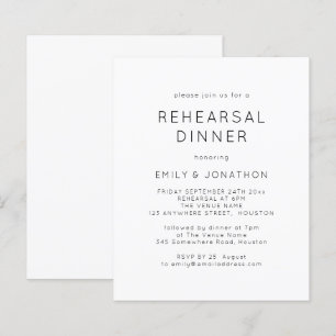 Budget Black White Rehearsal Dinner Wedding Invite