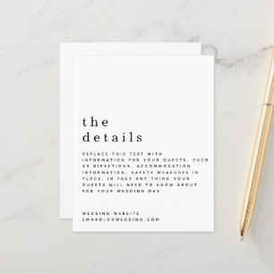 Budget Black White Wedding Details Enclosure
