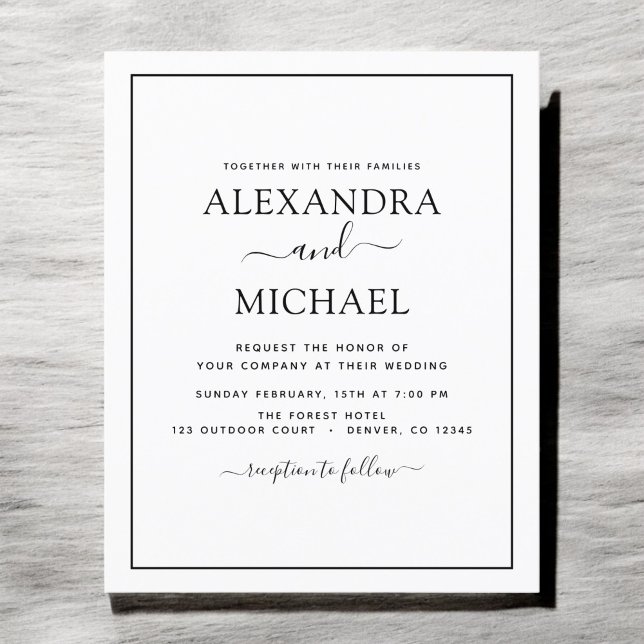 Budget Black White Wedding Modern Typography Flyer (Creator Uploaded)