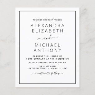Budget Black White Wedding with Photo Invitation F Flyer