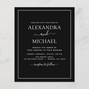 Budget Black White Wedding with Photo Invitation F Flyer