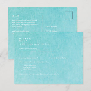 Budget BLIZZARD BLUE Watercolor Beach Wedding Postcard