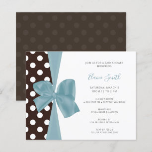 Budget Blue Bow Boy Baby Shower Invitations