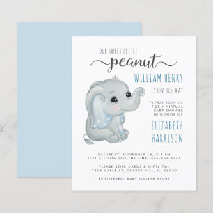 Budget Blue Elephant Virtual Baby Boy Shower