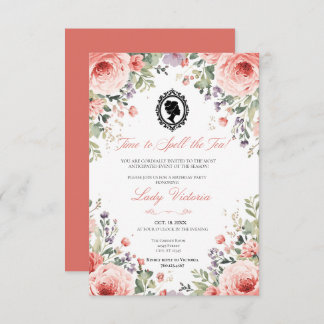 Budget Blue Florals Bridgerton Birthday Party Invitation