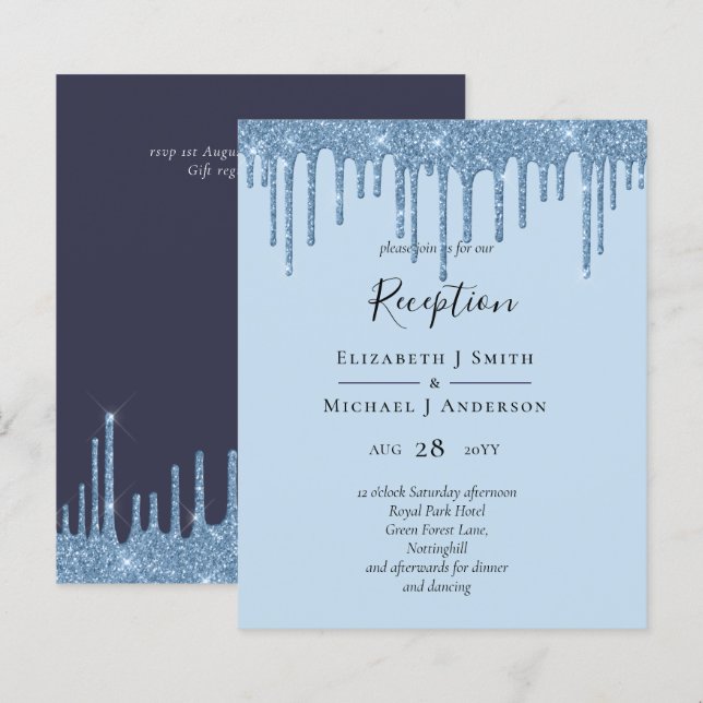 BUDGET Blue Glitter Wedding Reception (Front/Back)