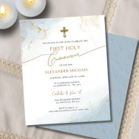 Budget Blue Gold Cross Boy First Holy Communion