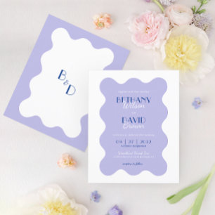 BUDGET Blue Lavender Wave Scallop Monogram Wedding
