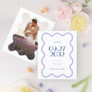 BUDGET Blue Lavender Wave Scallop Photo Wedding