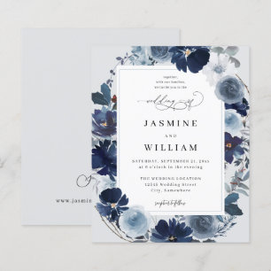 Budget Blue & Navy Floral on Light Blue Wedding